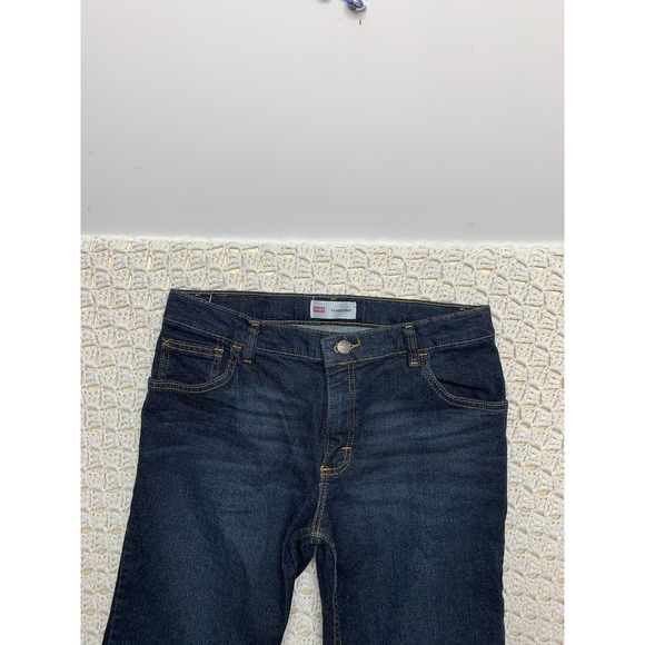 Wrangler Jeans Sz 14 Husky Straight Dark Blue Denim Adjustable Waist W30 L27 - Picture 4 of 10